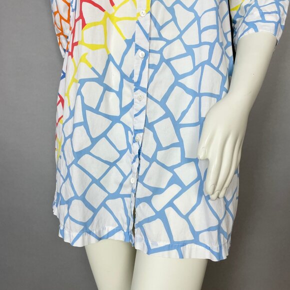 Desigual Shirt Dress Tunic Mini Rainbow Print Abstract Colorful Sz 40 US Medium - Picture 9 of 16